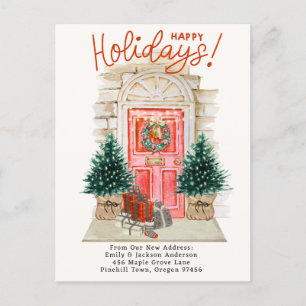 Carte Postale Faire-part Nouvelle Maison - Vacances Porte de Noël Déménager