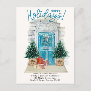 Carte Postale Faire-part Nouvelle Maison - Vacances Porte de Noël Déménager