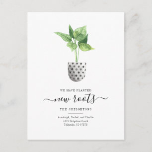 Carte Postale Faire-part Nouvelle racine Moteur simple Plante d'aquarelle