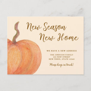 Carte Postale Faire-part Nouvelle Saison Nouvelle Maison Citrouille Déménag