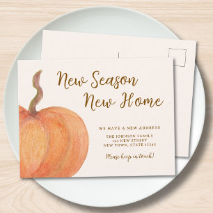 Carte Postale Faire-part Nouvelle Saison Nouvelle Maison Citrouille Déménag