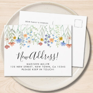 Carte Postale Faire-part Nouvelles adresses de fleurs sauvages en déplaceme