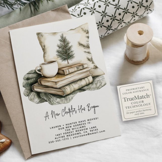 Carte Postale Faire-part Nouvelles vacances du chapitre de l'aquarelle d'hi (Créateur téléchargé)