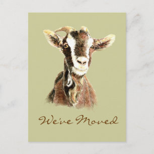 Carte Postale Faire-part Nubian Brown Goat Farms Adresse Nouveau Domicile