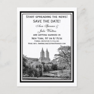 Carte Postale Faire-part NYC Centrl Pk Lake San Remo Etchd SQ Enregistrer l