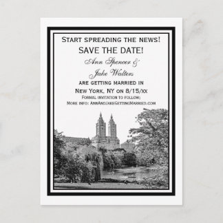Carte Postale Faire-part NYC Centrl Pk Lake San Remo Gravé SQ Enregistrer l
