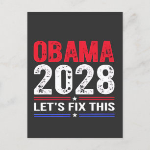 Carte Postale Faire-part Obama 2028 Réparons cette élection démocratique US