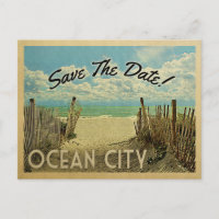 Ocean City Enregistrer La Date Vintage Plage Nauti