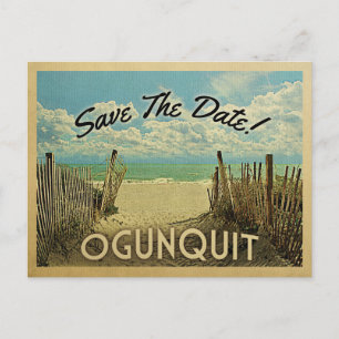 Carte Postale Faire-part Ogunquit Maine Sauvegarder la date Vintage Nautica