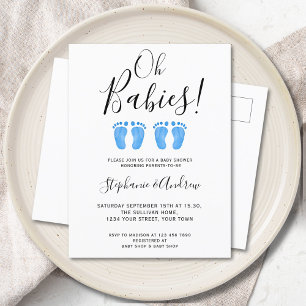 Carte Postale Faire-part Oh Baby Jumeaux Jumeaux Baby shower Couples