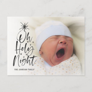 Carte Postale Faire-part Oh Sainte Nuit Annonce Photo de Naissance de Fêt