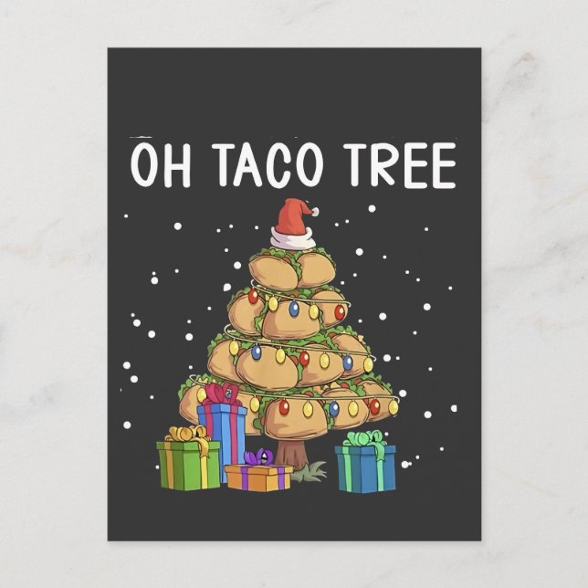Carte Postale Faire-part Oh Taco Tree Drôle Nourriture Mexicaine Laide Noël (Devant)