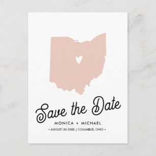 Carte Postale Faire-part OHIO State Destination Mariage N'IMPORTE QUELLE CO