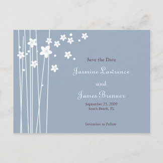 Carte Postale Faire-part Oiseaux amoureux avec fleurs de cerisier