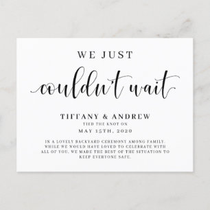 Carte Postale Faire-part On ne pouvait pas attendre le Mariage