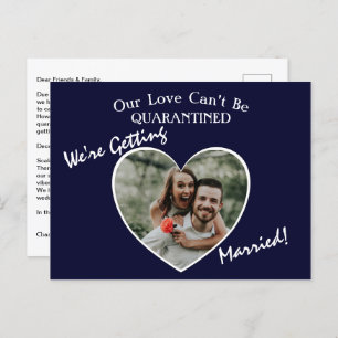 Carte Postale Faire-part On se marie avec un Mariage réduit