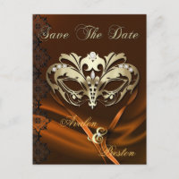 Or Mascarade Orange Bijou Enregistrer La Date