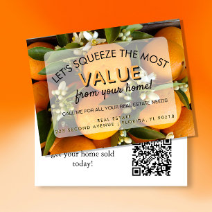 Carte Postale Faire-part Orange pensez-vous à vendre des biens immobiliers
