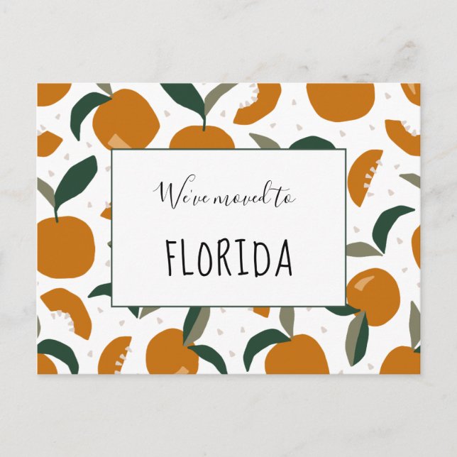 Carte Postale Faire-part Oranges abondantes Nous avons déménagé en Floride  (Devant)