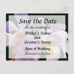 Carte Postale Faire-part Orchidées roses délicates Enregistrer la date