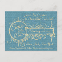 Ornement Vintage et Burlap Save The Date