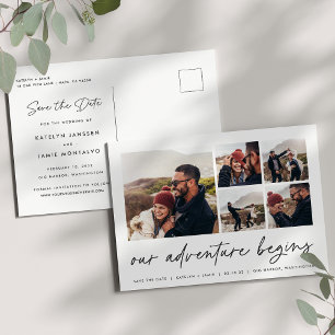 Carte Postale Faire-part Our Adventure Begins Multi Photo Save The Date