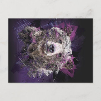 Carte Postale Faire-part Ours mystique Abstrait_