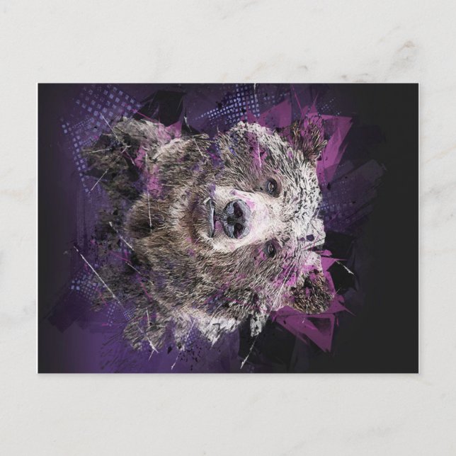 Carte Postale Faire-part Ours mystique Abstrait_ (Devant)