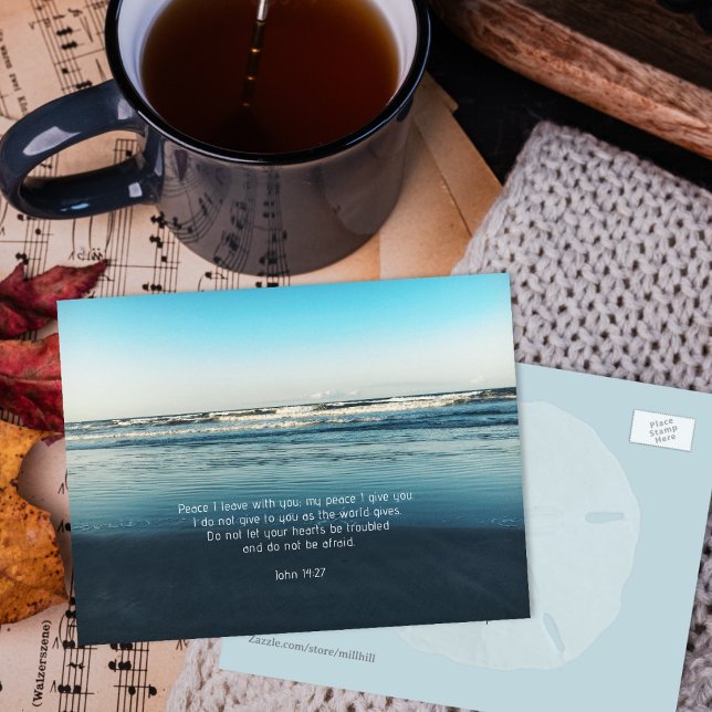 Carte Postale Faire-part Paix en temps de troubles Écriture chrétienne (Créateur téléchargé)