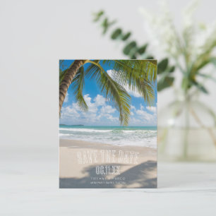 Carte Postale Faire-part Palm Tree Beach Mariage Sauvez la date