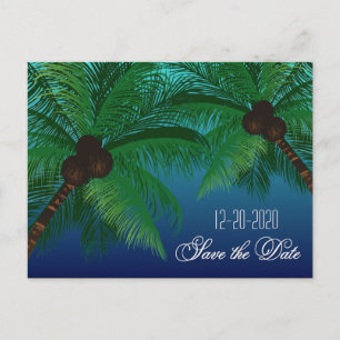 Carte Postale Faire-part Palm Tree Beach Mariage Sauvez les dates