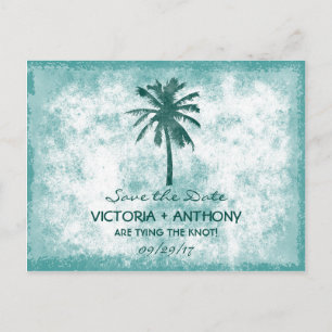 Carte Postale Faire-part Palm Tree Plage Tropical Mariage Enregistrer La Da