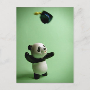 Carte Postale Faire-part Panda Bear Graduation Cap Throw
