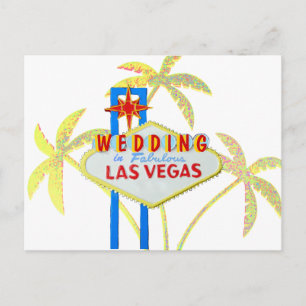 Carte Postale Faire-part Panneau de mariage à Las Vegas pour sauvegarder la
