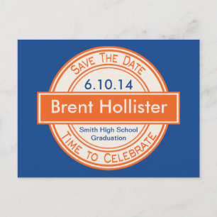 Carte Postale Faire-part Panneau de style vintage Enregistrez la date de gr