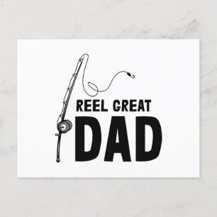 Carte Postale Faire-part Papa Pêcheur Bobine Papa Exceptionnel Bonne Fête D