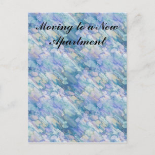 Carte Postale Faire-part Papier à en-tête rétro aquarelle bleue pour change