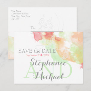 Carte Postale Faire-part Papier Peint Papillon Arc-en-Ciel Sherbet SaveTheD