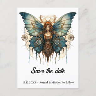 Carte Postale Faire-part Papillon Nymph Fluttergear Mariage Steampunk 