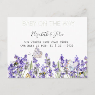 Carte Postale Faire-part Papillons Lavander Botanique
