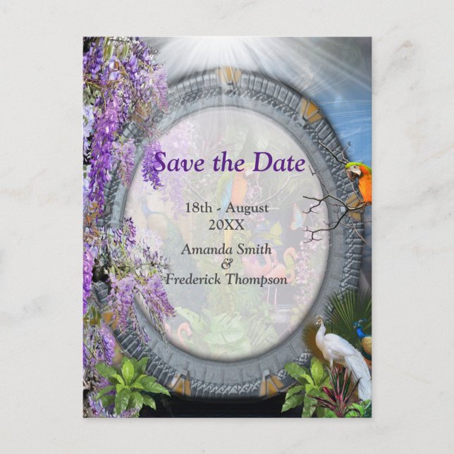 Carte Postale Faire-part Paradis de la Wisteria tropicale au Palais d'Or An (Devant)