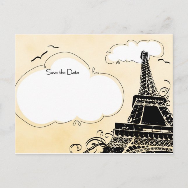 Carte Postale Faire-part Paris (Devant)