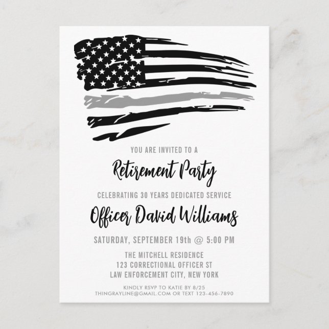 Carte Postale Faire-part Parti de retraite des agents correctionnels (Devant)