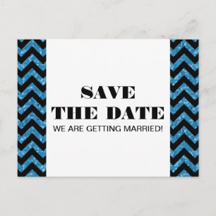 Carte Postale Faire-part Parties scintillant Chevron Enregistrer la date Ca