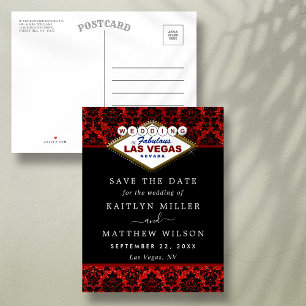 Carte Postale Faire-part Parties scintillant Damask Las Vegas Mariage Enreg