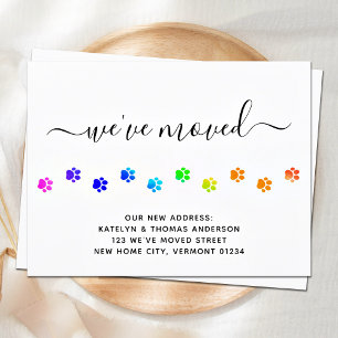 Carte Postale Faire-part Pattes de marche colorées personnalisées en mouvem