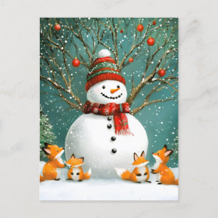 Carte Postale Faire-part Pays des merveilles hivernal féerique renard bonho
