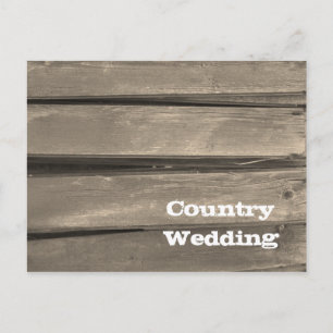 Carte Postale Faire-part Pays Grange mariage en bois Enregistrer la date