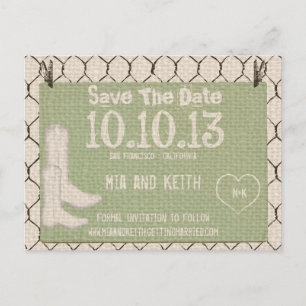 Carte Postale Faire-part Pays Rustique Enregistrer La Date