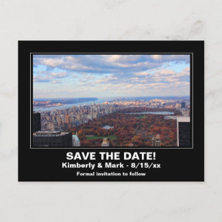 Carte Postale Faire-part Paysage de NYC Central Park vu d'en haut Enreg